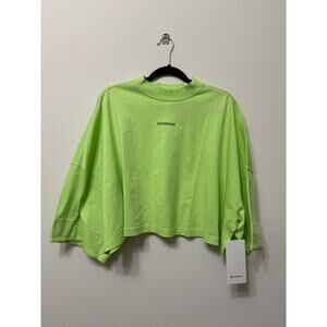 NWT Lululemon Heavyweight Cotton Cropped 3/4 Sleeve Sz XL MSRP $98 Sour Grape